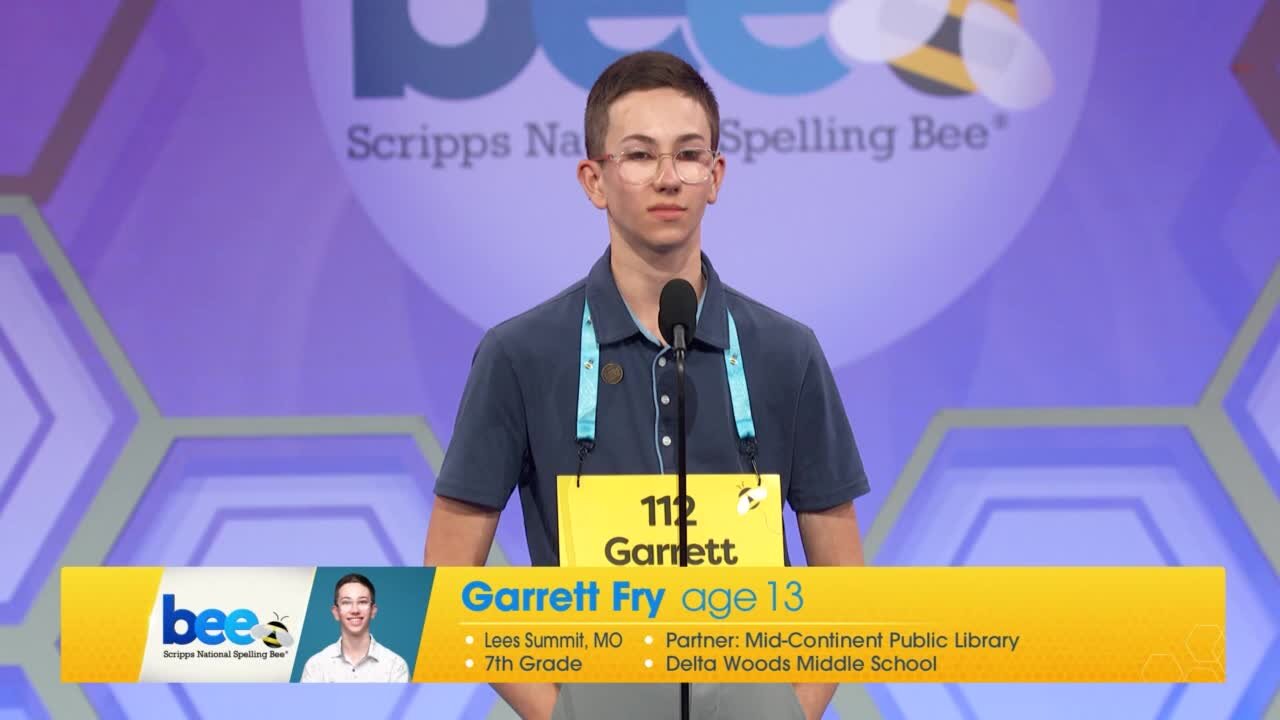 Garrett Fry competes in 2023 Scripps National Spelling Bee