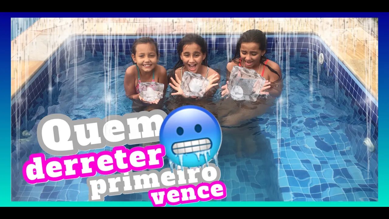 DESAFIO DA PISCINA | quem derreter a pedra de gelo ganha 🥶❄️ 3 irmãs demais