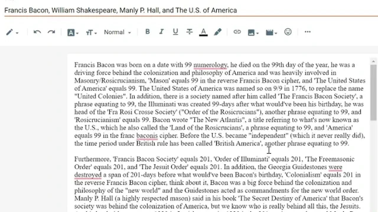 Francis Bacon, William Shakespeare, Manly P. Hall, and "The Secret Destiny of America" #gematria