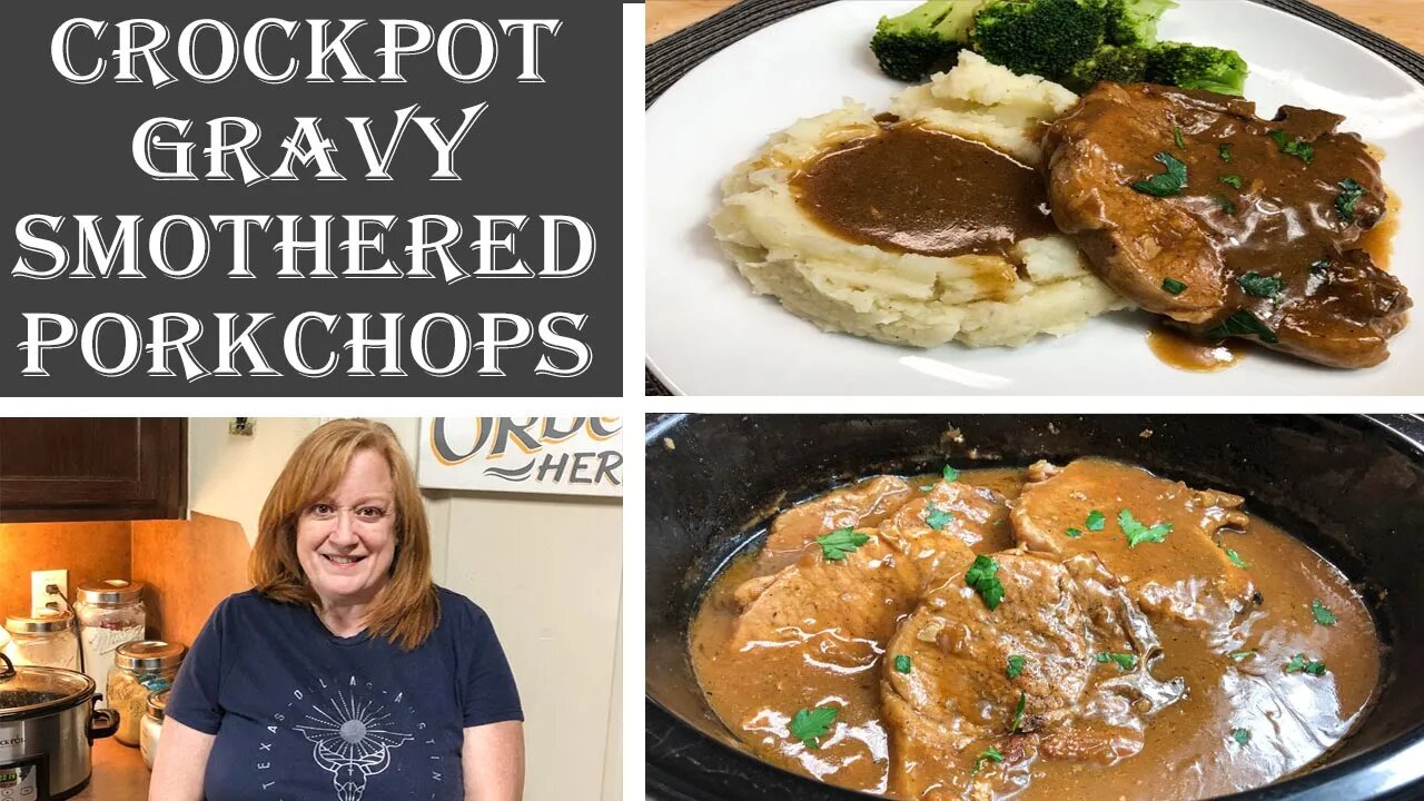 CROCKPOT GRAVY SMOTHERED PORK CHOPS | Tender Pork Chop Recipe in the Slow Cooker