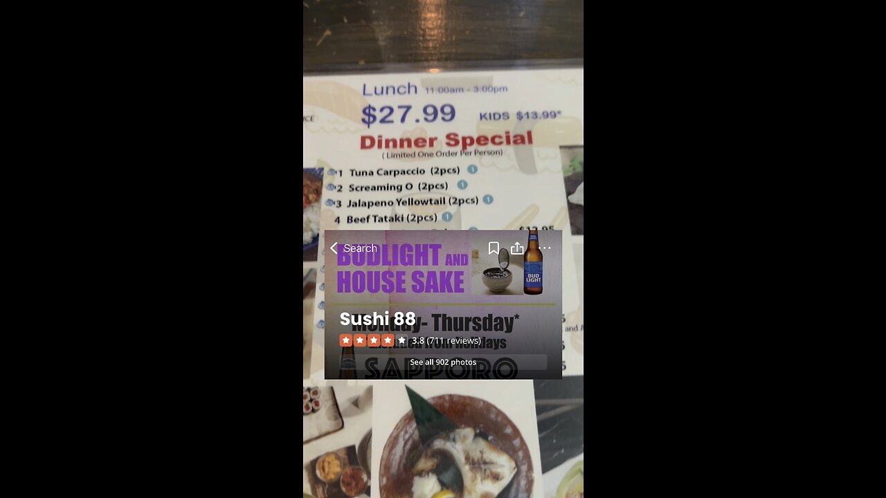All you can eat sushi $27.99 in Las Vegas ￼