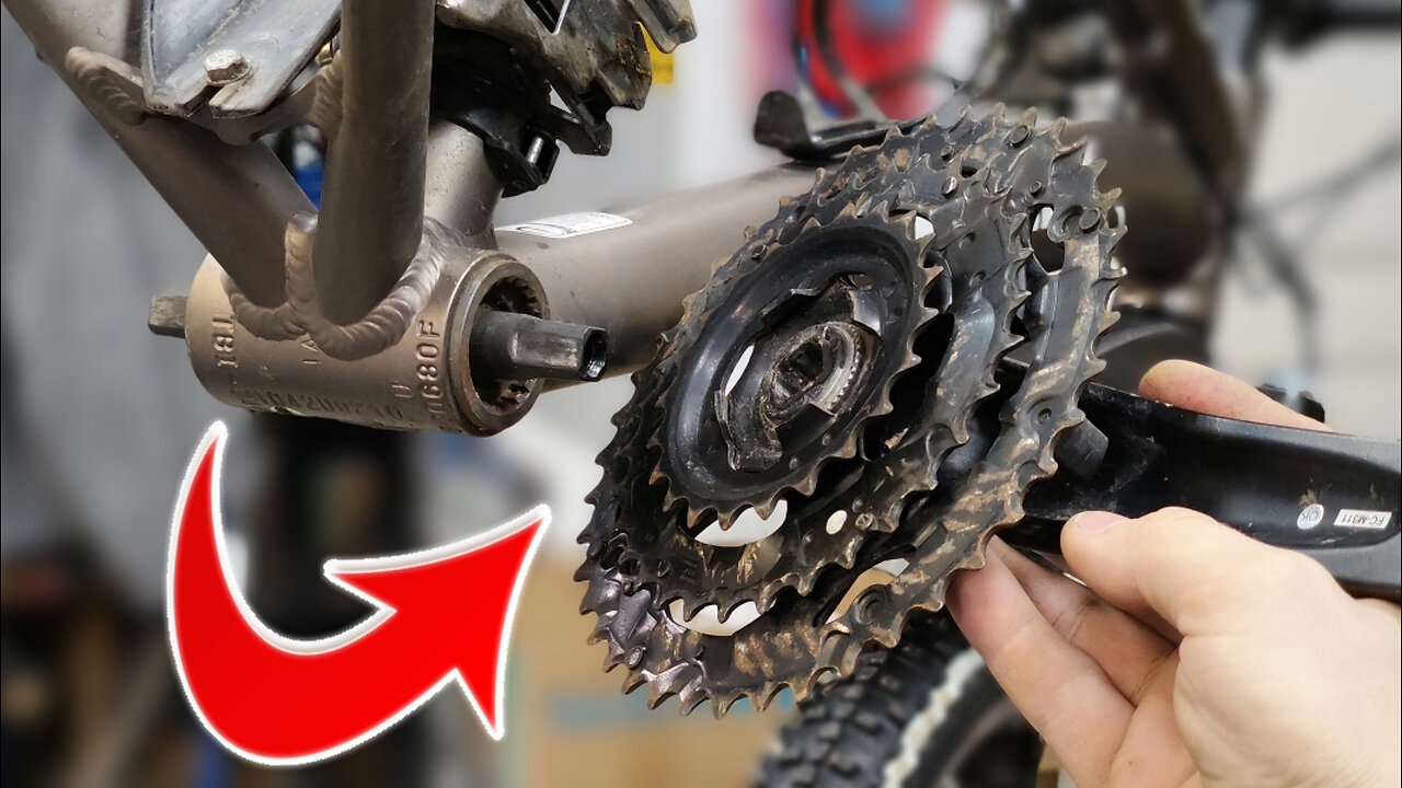 How to remove a crank square on a bicycle. ASMR