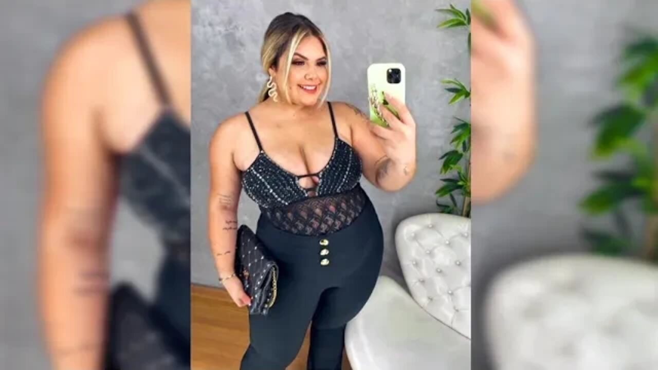 ✔️ BODY DE ALÇA COM PEDRARIAS NO BUSTO PLUS SIZE