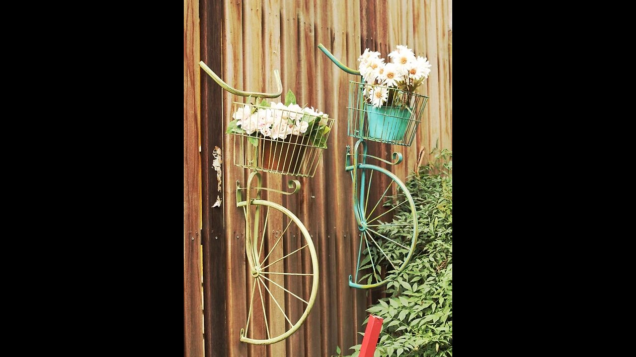 Bicycle Flower Rack Wall Hanging Garden Shop Decorations