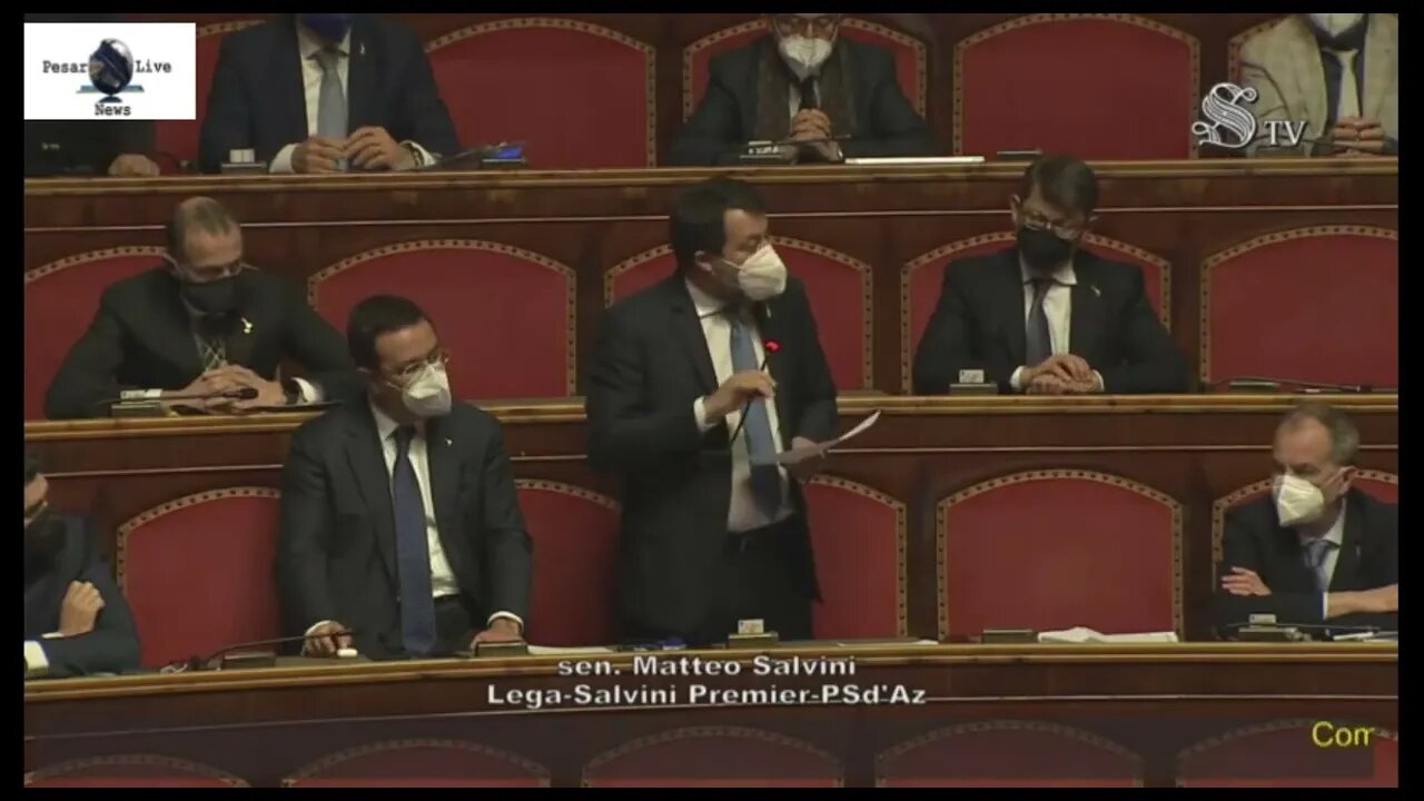 Intervento di Matteo Salvini in Senato dopo le comunicazioni del presidente Draghi.