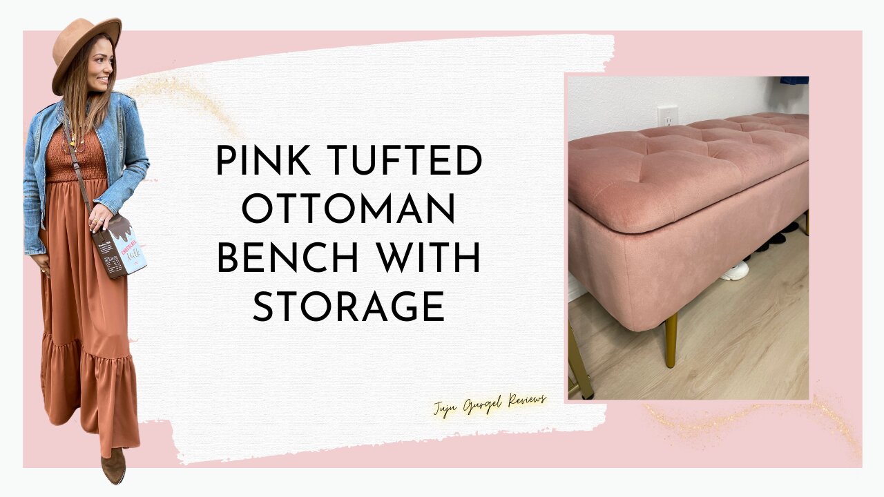 Pink tufted ottoman bench with storage review