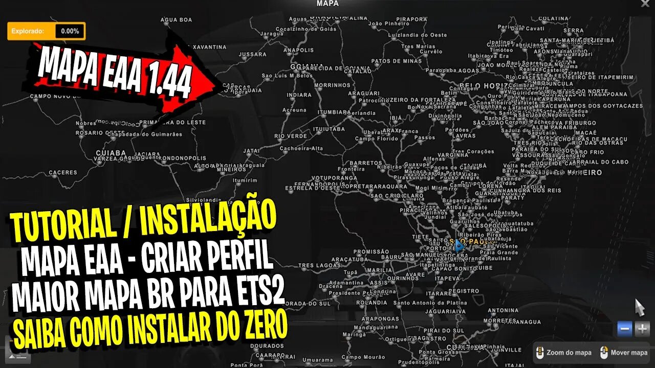 ▶️COMO COLOCAR MAPA BRASILEIRO EAA NO EURO TRUCK SIMULATOR 2 1.44