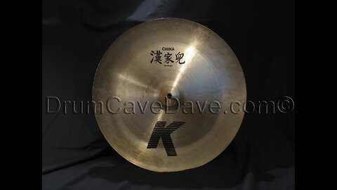 17” K Zildjian China Cymbal 1, Block Letter, Face Up