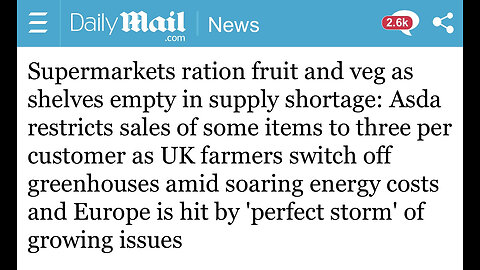 Supermarkets ration fruit and veg as shelves empty in supply shortage