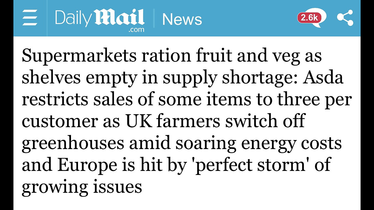 Supermarkets ration fruit and veg as shelves empty in supply shortage