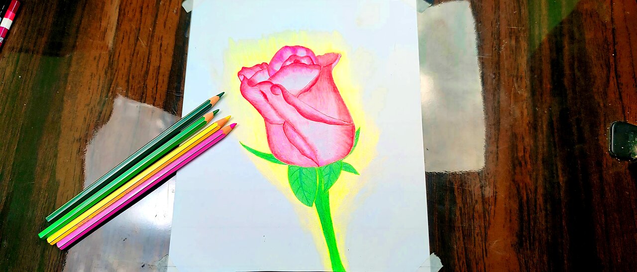 How to draw a Rose drawing #art