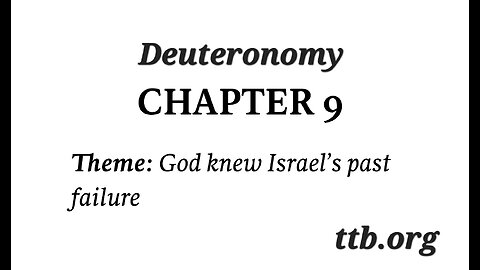 Deuteronomy Chapter 9 (Bible Study)