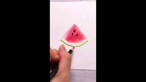 How to Draw 3d Watermelon Slice