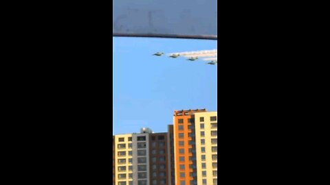 Training flights of Sukhoi Su-25 attack aircraft of the Kazakhstan Air Force in Astana ahead of...