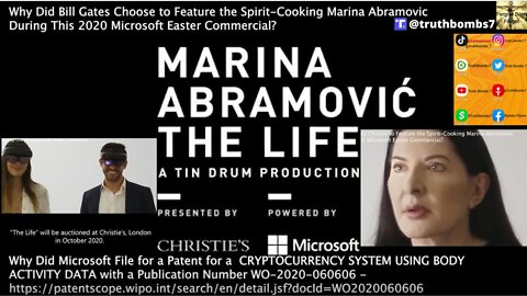 6/30/2022 Bill Gates, Microsoft Features Spirit-Cooking Marina Abramovic Easter 2020 Commercial?