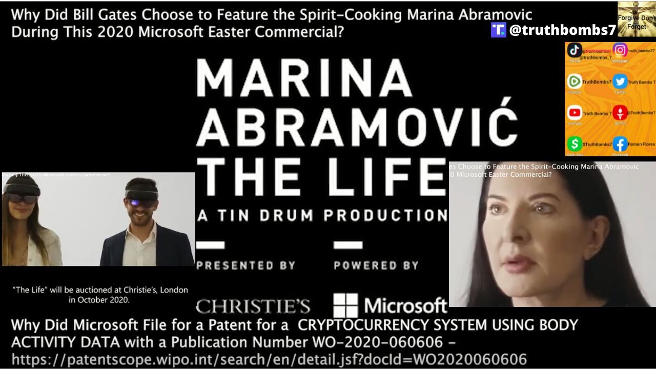 6/30/2022 Bill Gates, Microsoft Features Spirit-Cooking Marina Abramovic Easter 2020 Commercial?