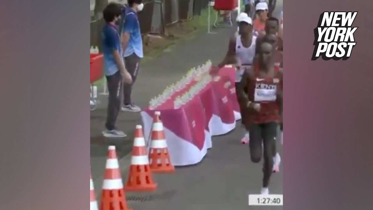 Morhad Amdouni sparks Olympic water bottle controversy during men's marathon