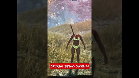 Naked Headless Bandit Glitch #shorts #skyrim #skyrimbugs #skyrimglitches