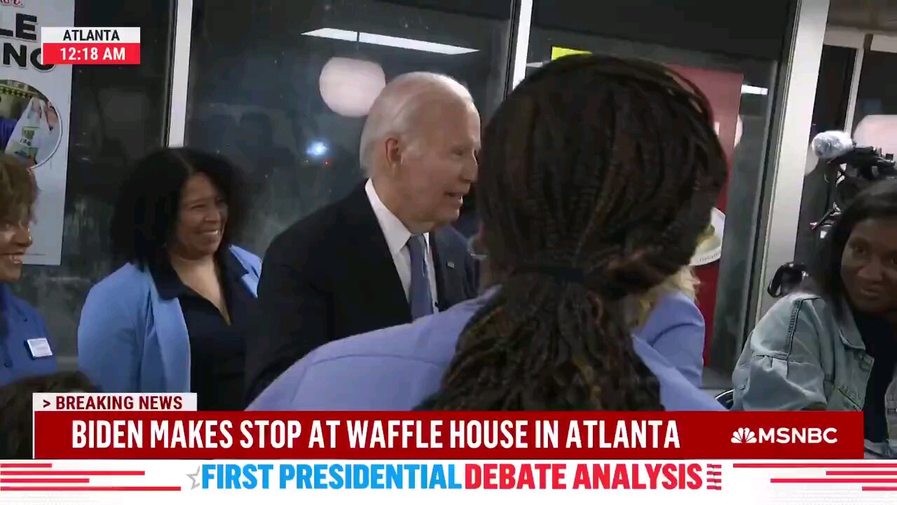 Biden stops by Atlanta Waffle House after the first presidential debate 😂😂