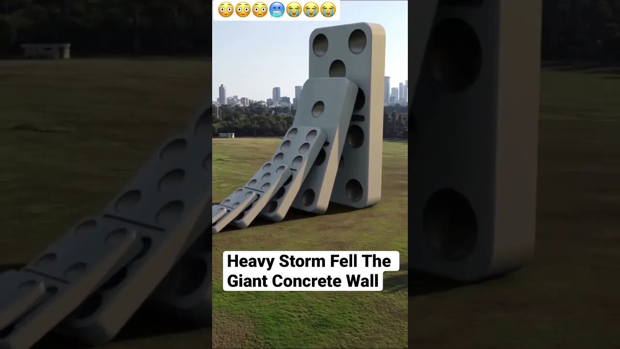 Heavy Storm Fell The Giant Concrete Wall #shorts #storm #wallpaper