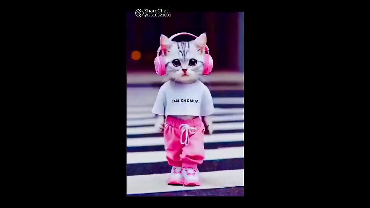 cat funny dance😊