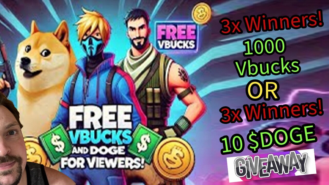 Playing Fortnite We're Giving 1000 Vbucks 3x Winners or 10 $DOGE 3x Winners