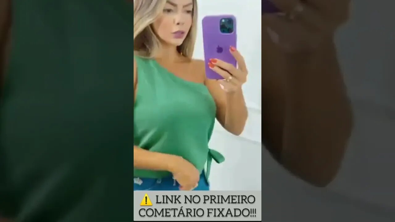 Blusa de um Ombro só com Detalhe De Amarração Do Lado/@shopee