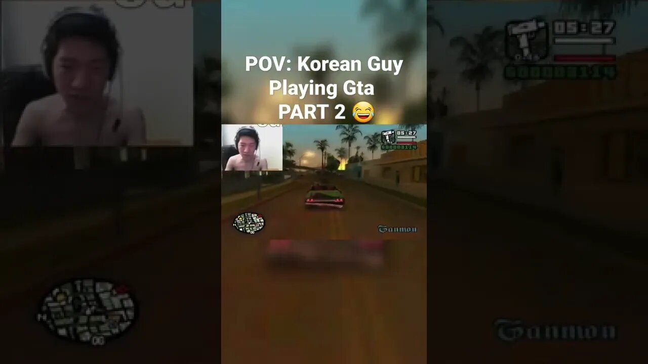 Korean Guy Playing Gta Part 2 #shorts #gta #gtasanandreas #rage