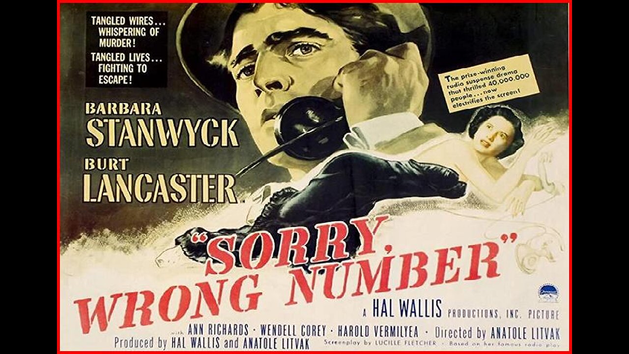 SORRY, WRONG NUMBER 1948 Stanwyck is Suspicious that Lancaster is a Louse FULL MOVIE In HD