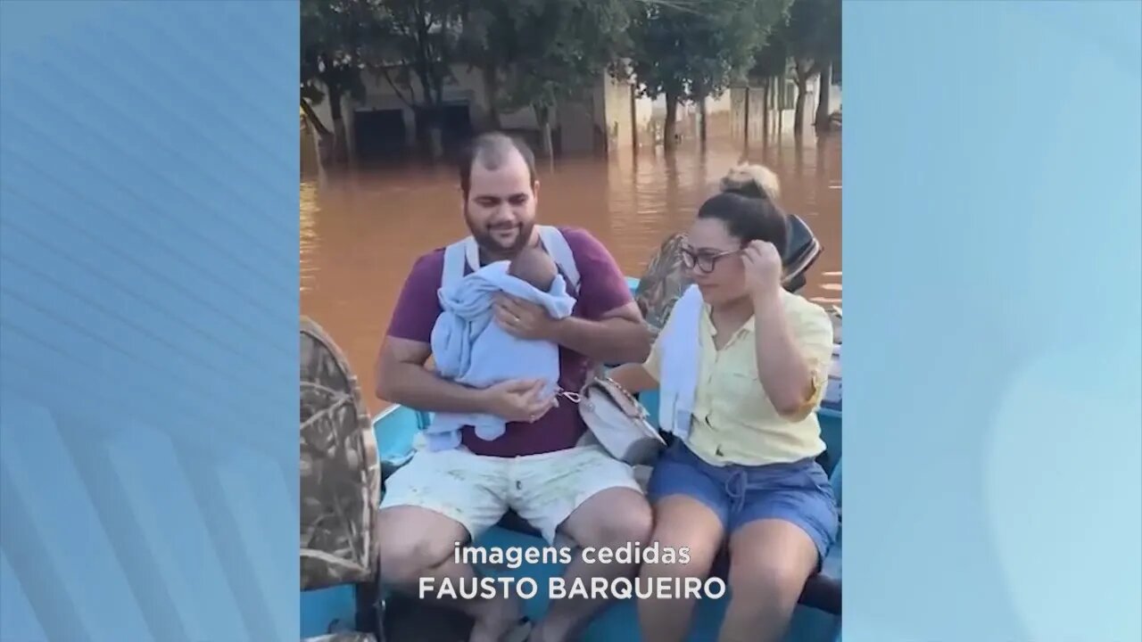 Amor ao próximo: bebê de sete dias é levado de barco para médico em Governador Valadares