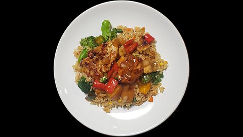 Vegetable Fried Rice w/Pineapple Chicken