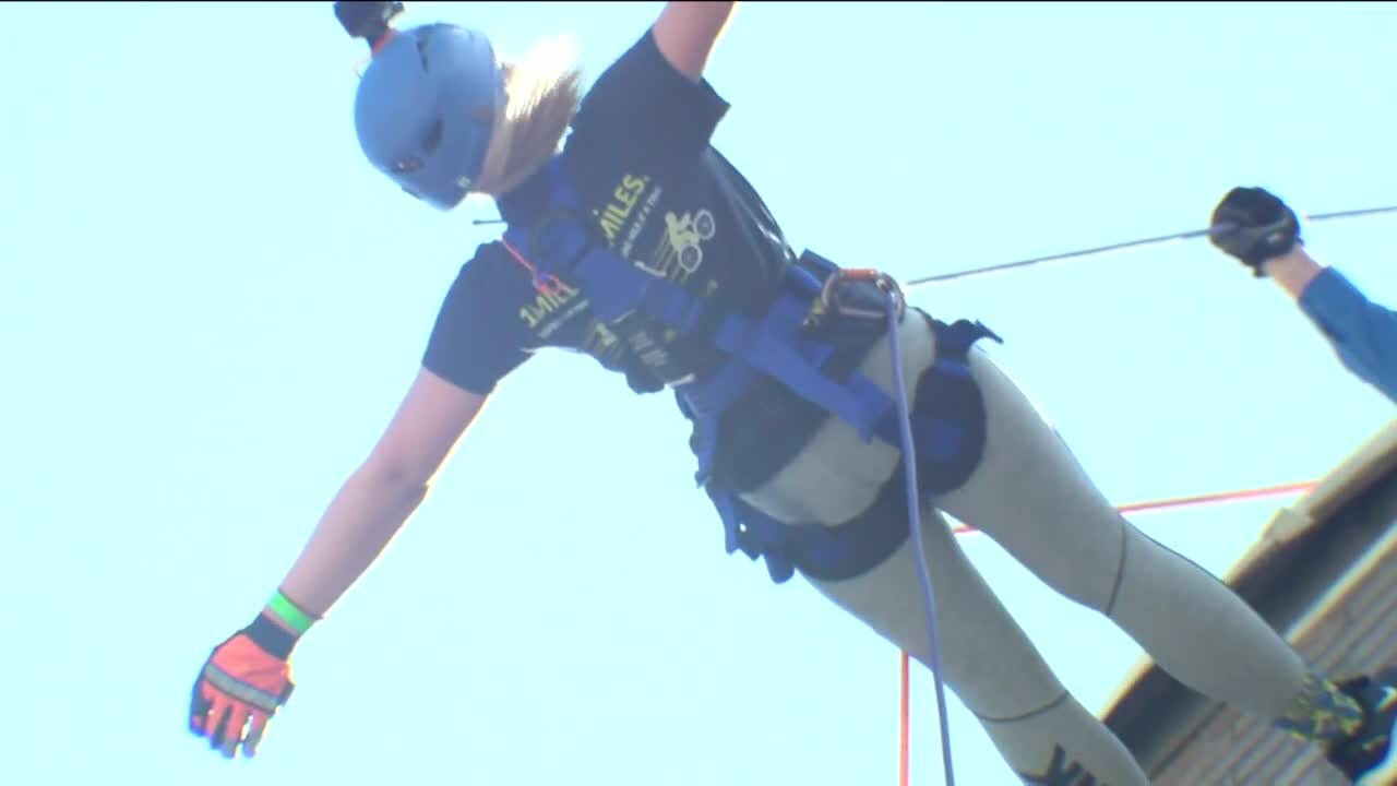 People went 'Over the Edge' literally for Childhood Cancer Awareness Month