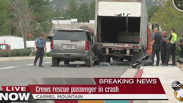 Crews rescue passenger in crash