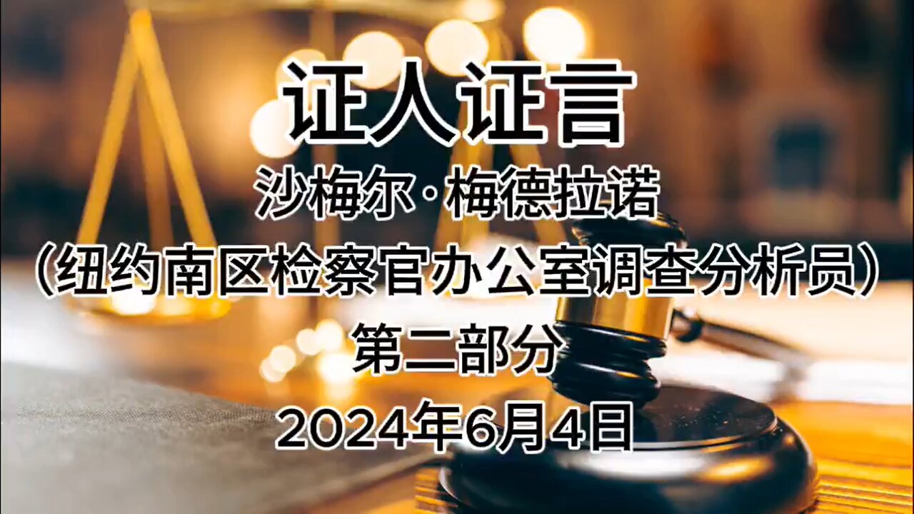 2024年6月4日 郭文贵先生案庭审 检方第8位证人-沙梅尔·梅德拉诺(纽约南区检察官办公室调查分析员)AI音频中文朗读 (2)
