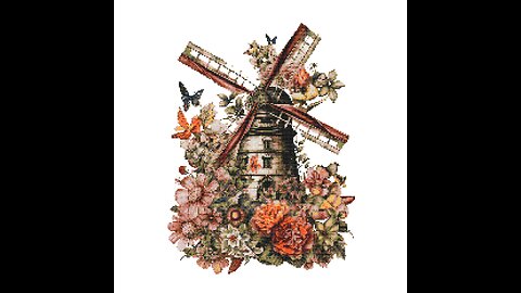 FLORAL WINDMILL Cross Stitch Pattern by Welovit Cross Stitch | welovit.net | #welovit #crossstitch