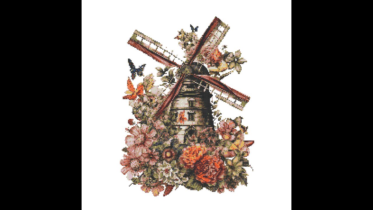 FLORAL WINDMILL Cross Stitch Pattern by Welovit Cross Stitch | welovit.net | #welovit #crossstitch