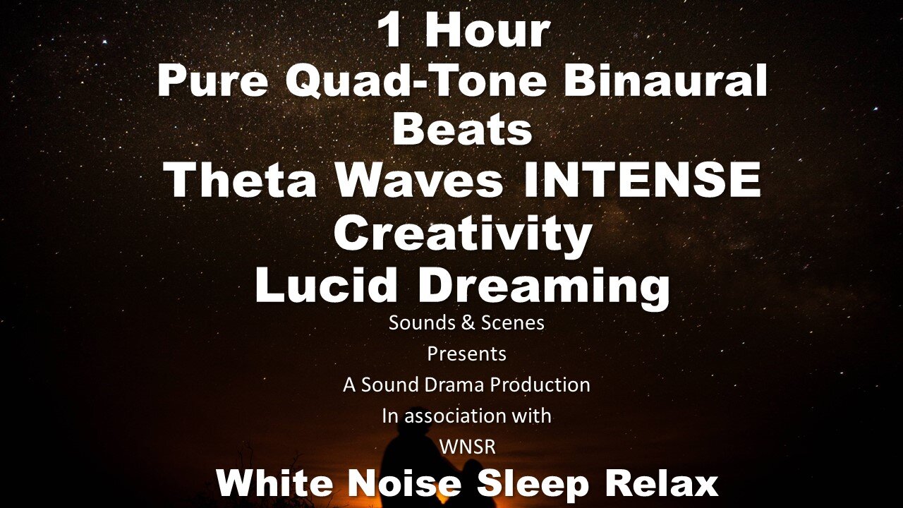 Pure Quad Tone Binaural Beats 5Hz Theta Frequency ASMR Meditation 1 Hour