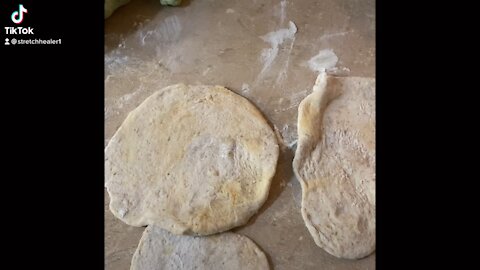 Homemade Pita Fried In Homemade Herb Butter