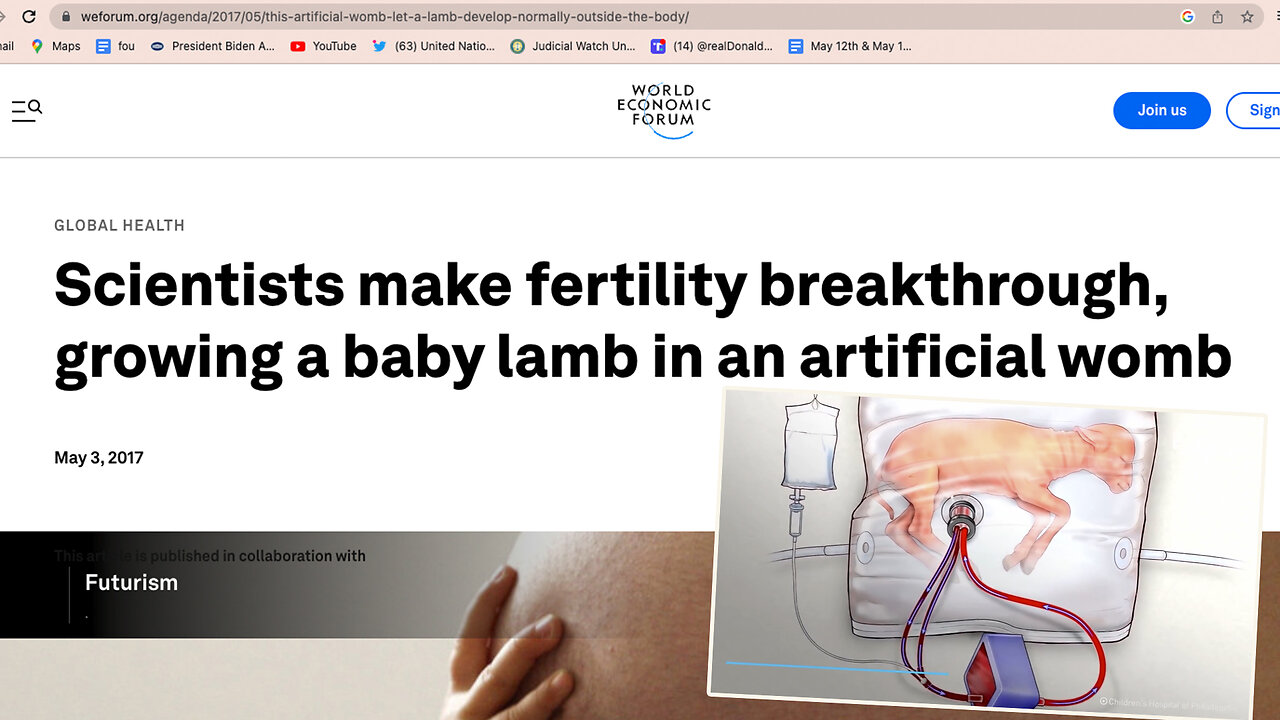 Lab-Grown Babies? | "Scientists Make Fertility Breakthrough, Growing A Baby Lamb In An Artificial Womb. The Team of Physicians Is In talks with the FDA. Clinical Trials Slated to Begin In Next 3 to.5 Years." - World Economic Forum (May 3rd 2017)