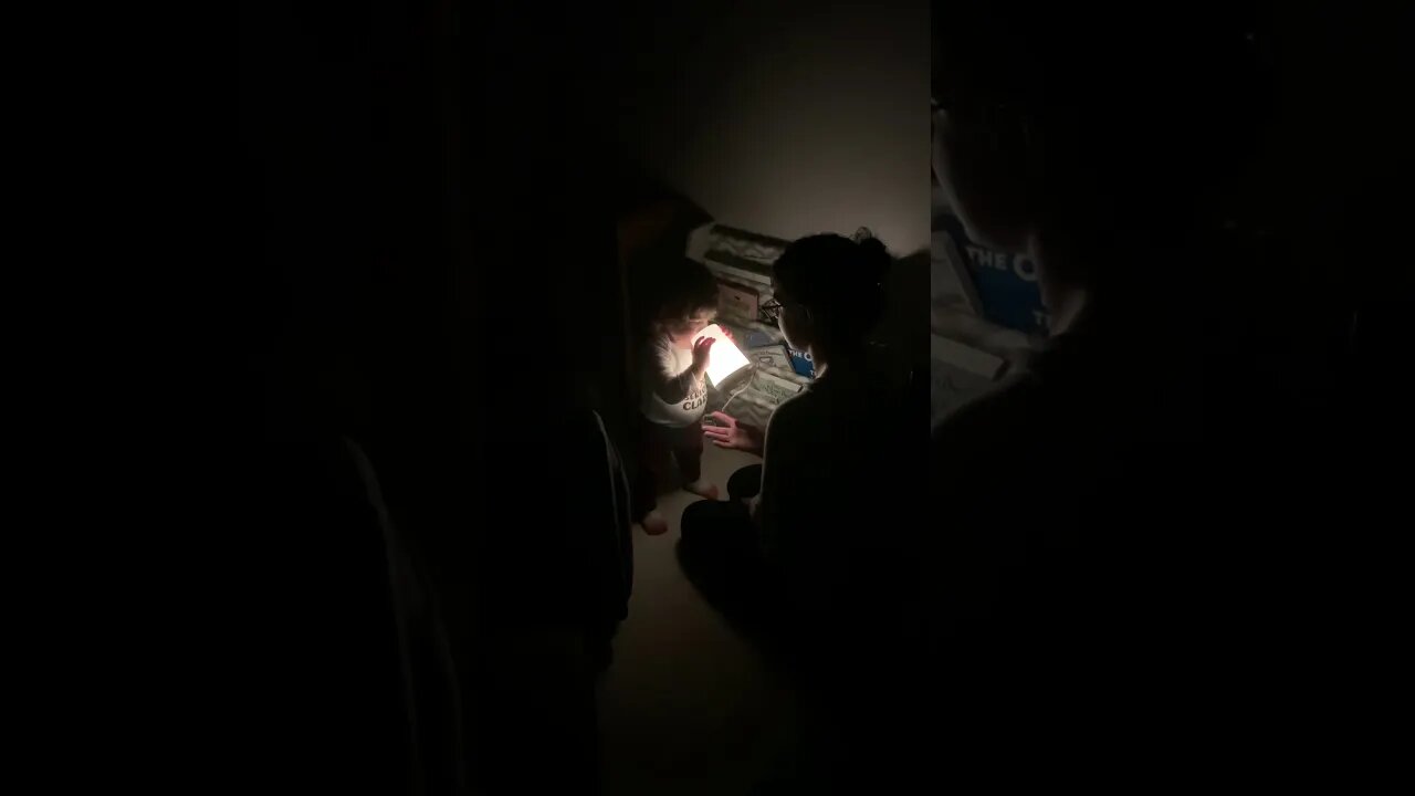 Grant playing with night light