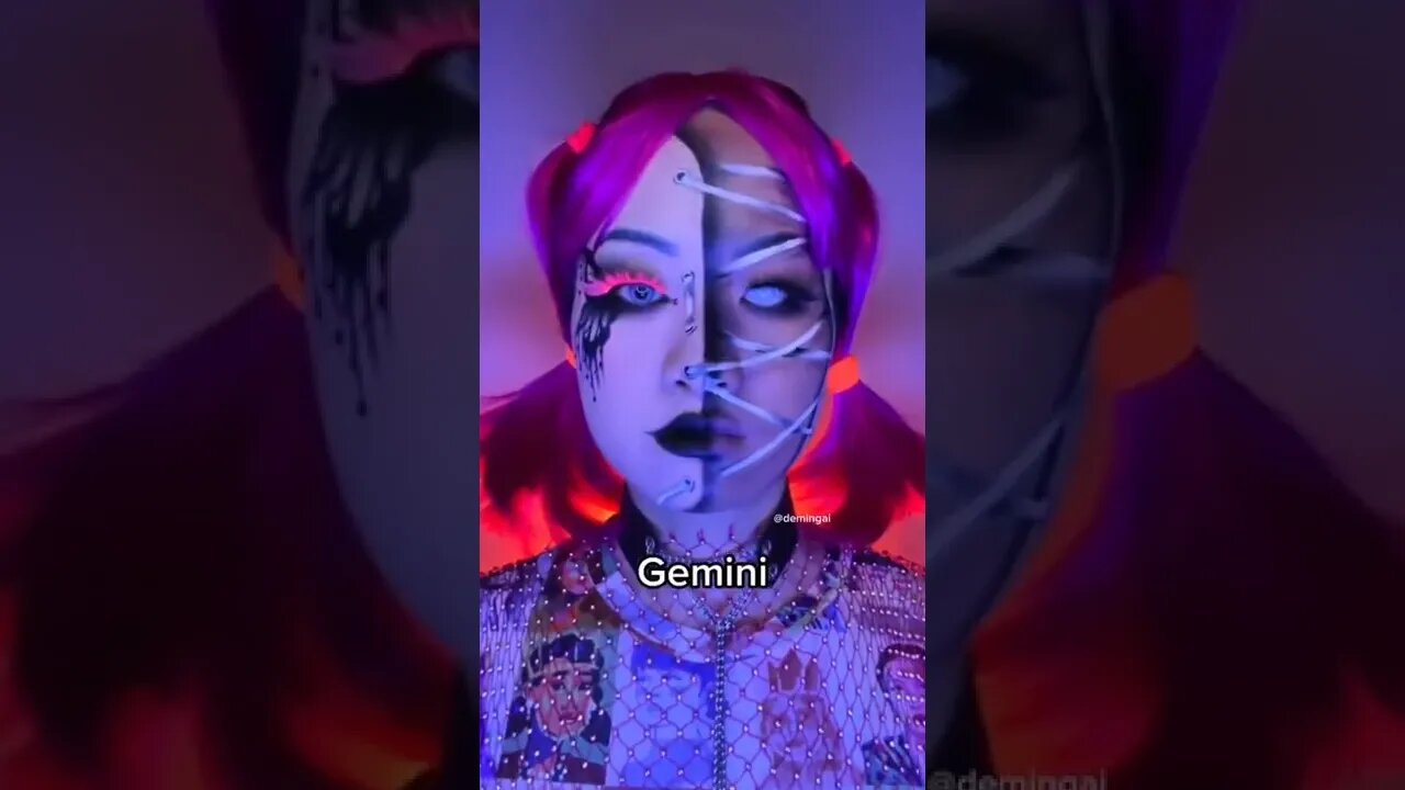 Gemini Zodiac sign makeup transformation #shorts #gemini #zodiacmakeup #creativemakeup #makeupartist