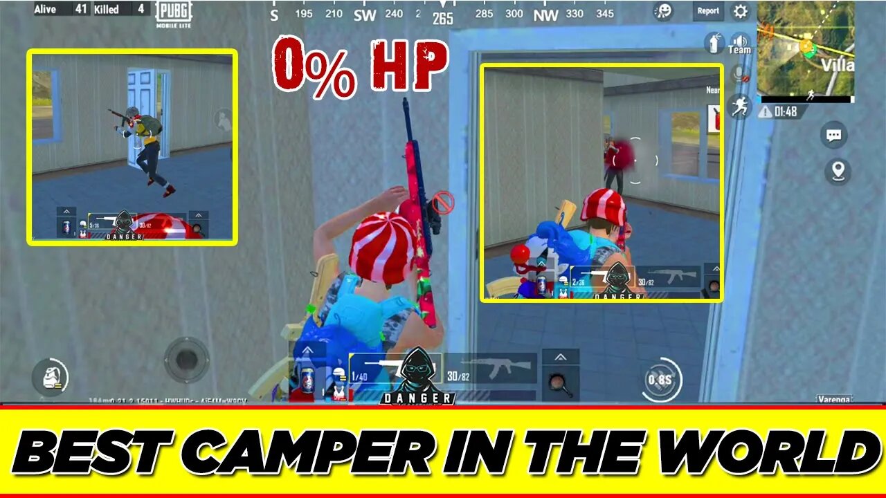 PUBG Lite Game Play 0% HP VS S12k Camper - Danger Gamng