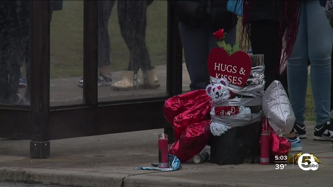 Students at John Adams high school protesting against violence