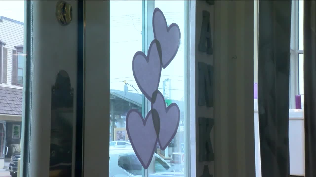 Sheb. Falls community shows up in purple to support 8-year-old Oliver Hitchcock's family