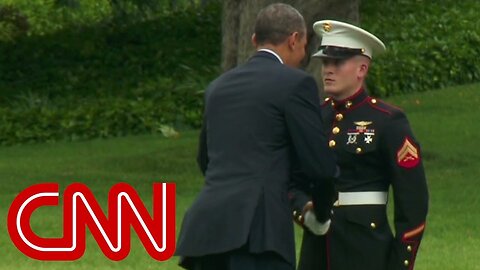 Obama forget to salute viral video