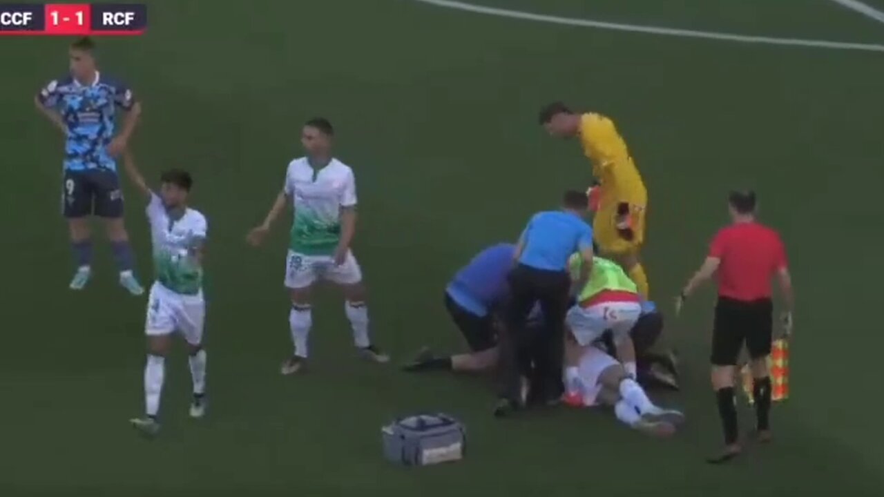 Professional footballer Dragisa Gudelj (25) requires cardiac defibrillation after mid-game collapse