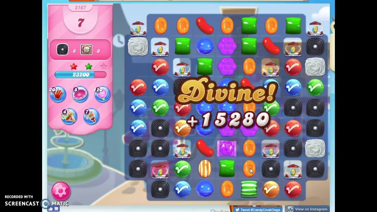 Candy Crush Level 2167 Audio Talkthrough, 3 Stars 0 Boosters