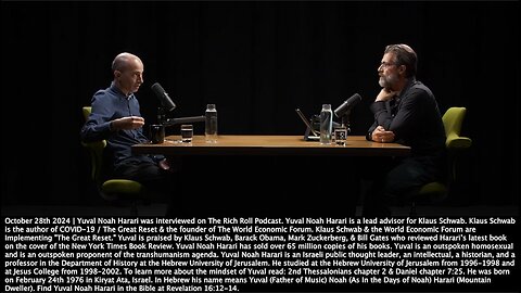 Yuval Noah Harari | "This Is the First Time That We Are About to Enter a Non-Human Culture. Stop & Think About the Meaning of Living In Non-Human Culture? It's Really Alien Culture Here On Earth." - 10/28/2024