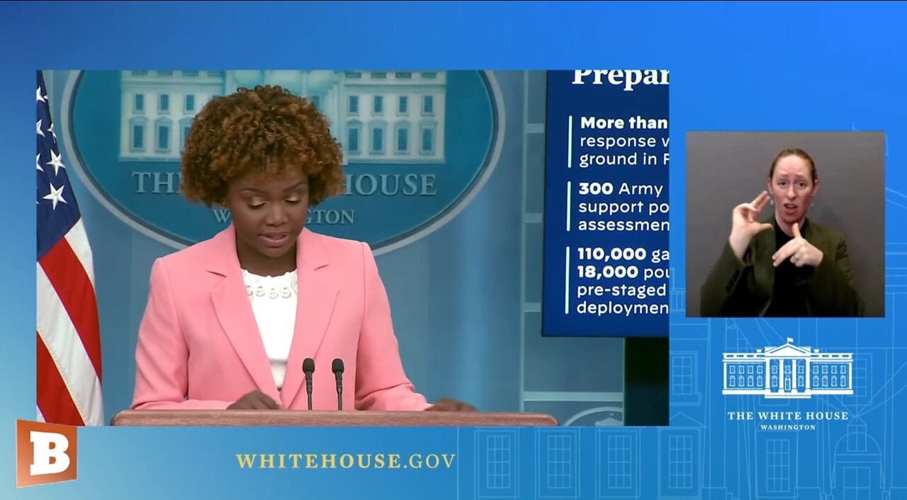 WH Press Secretary Karine Jean-Pierre speaking with reporters...