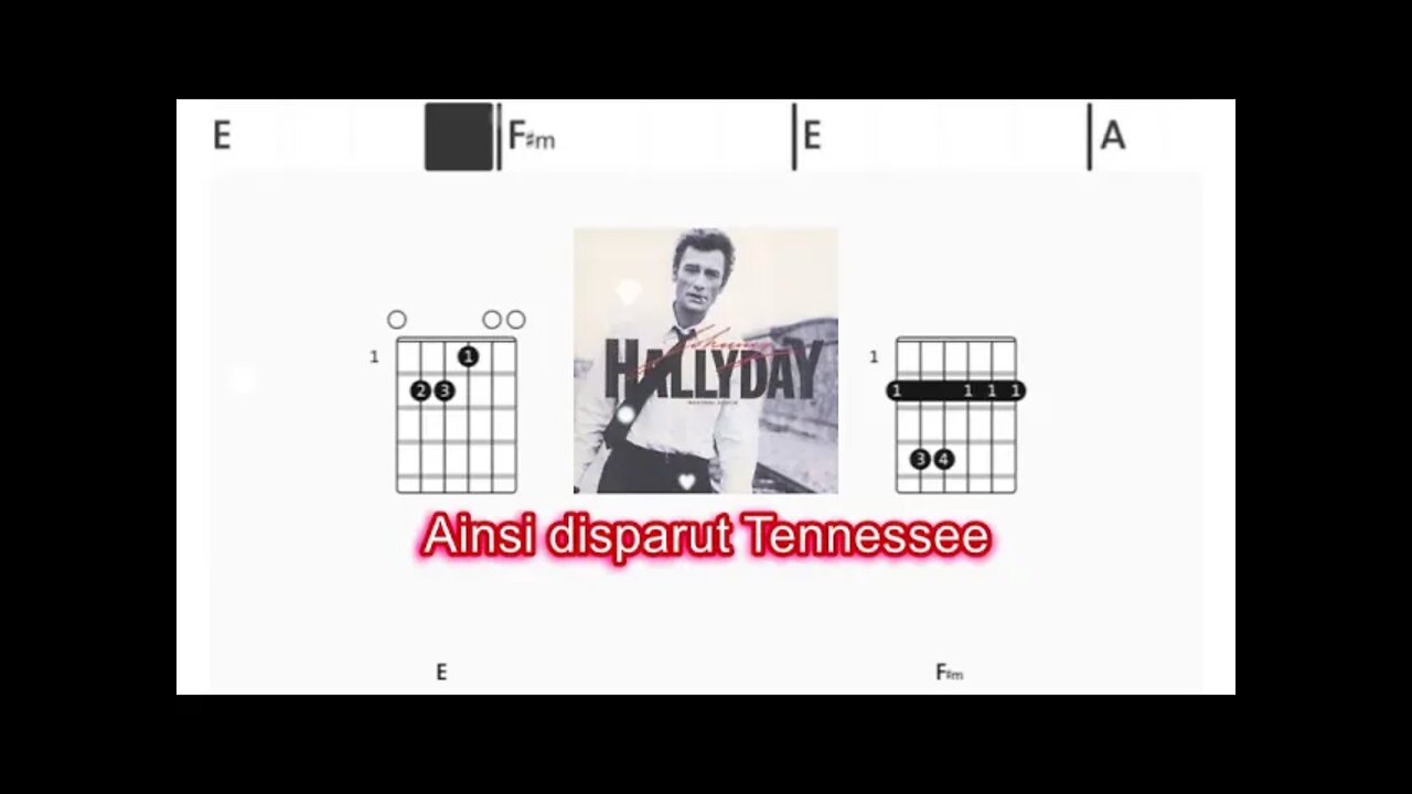 Johnny Hallyday - Quelque chose de Tennessee - (Chords & Lyrics like a Karaoke)